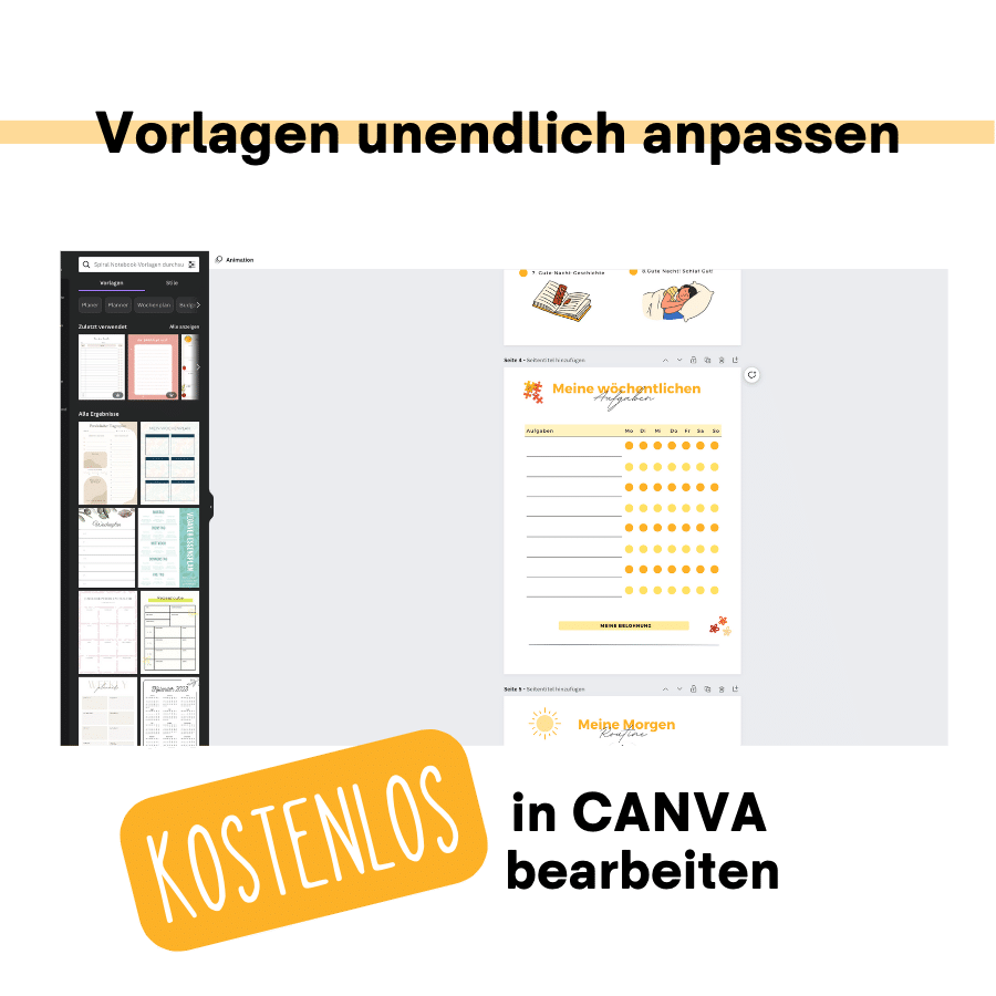 Aufgabenplaner Vorlage anpassen